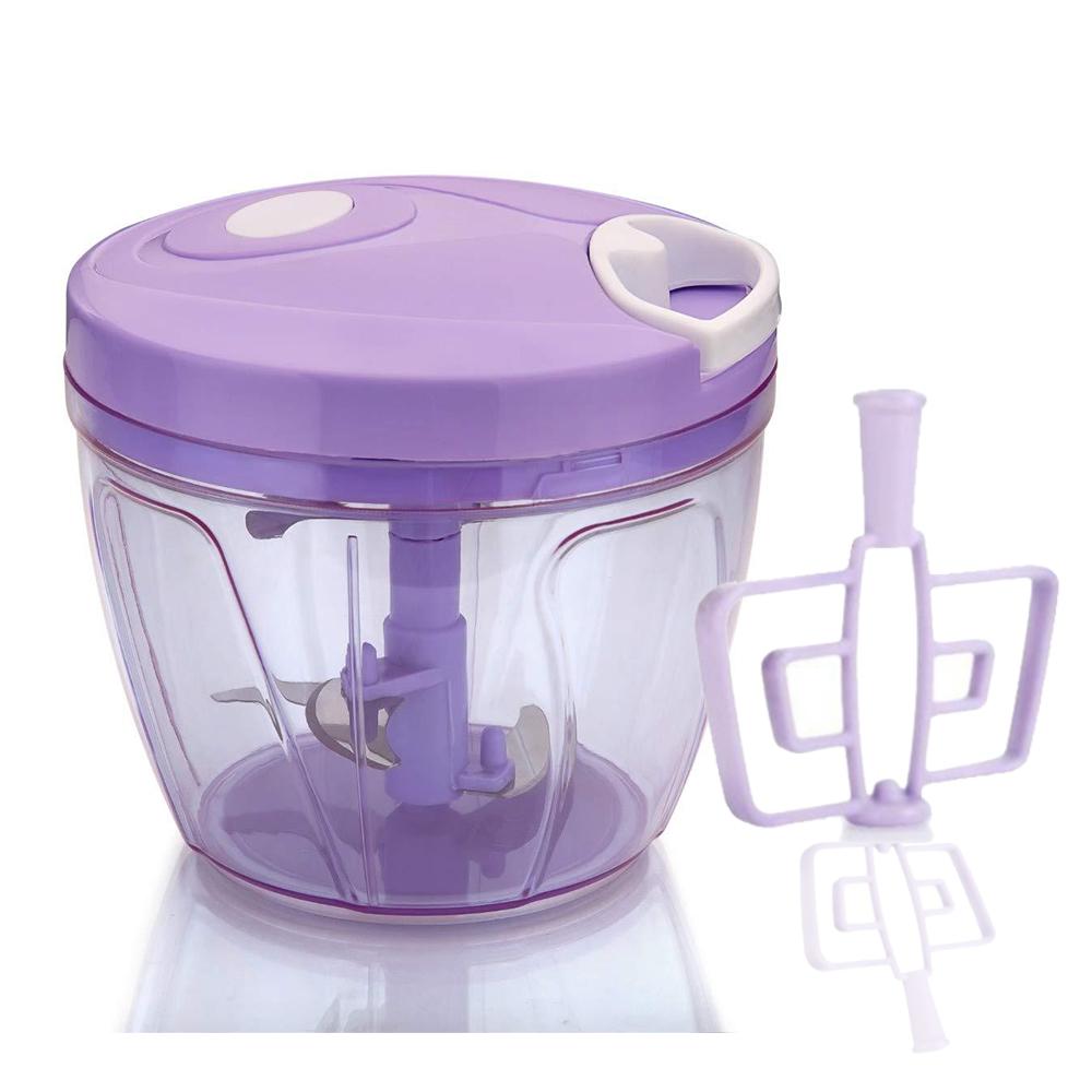 2180 Manual 2in1 Handy 1 Litre Plastic Dori Chopper, Cutter with SS Blades and Whisker Blade (1000 ml) - SkyShopy 2180 Manual 2in1 Handy 1 Litre Plastic Dori Chopper, Cutter with SS Blades and Whisker Blade (1000 ml) - SkyShopy